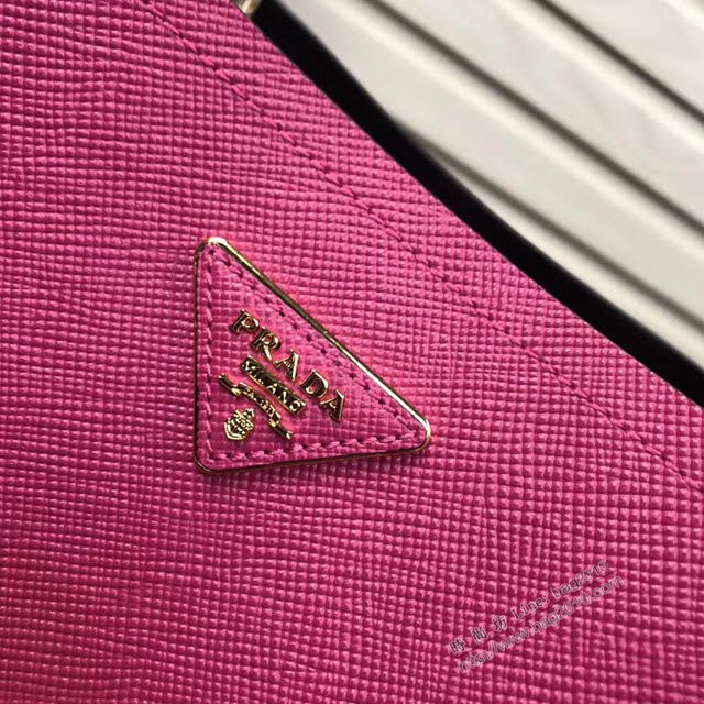 prada女包 普拉達專櫃最新款手提肩背包 1BA218 Prada Double Saffiano皮革手袋 Prada進口牛皮水桶包  pyd2178